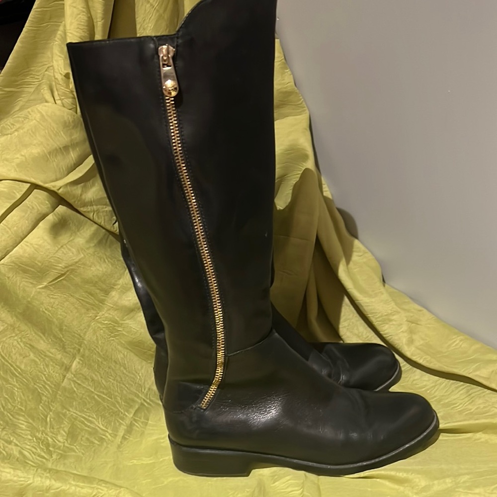Black leather boots